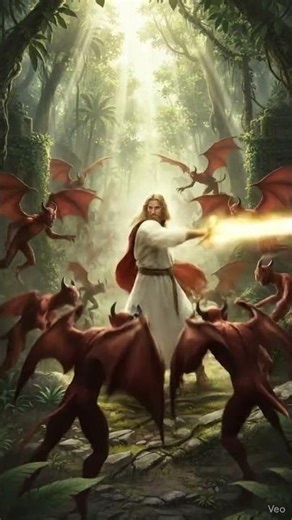 Holy Warrior vs Red Devils 🔥 Divine Hero Fights Evil | Cinematic 3D Portrait #souls #miracle