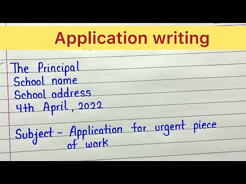 Application writing in english for students || How to write application for urgent piece of work