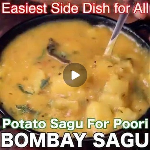 Hebbar's Kitchen on Instagram: "Potato Sagu: bit.ly/3VQddxa Poori Recipe: bit.ly/3nANcSy Potato Sagu Recipe | Bombay Sagu for Poori | Aloo Saagu with step-by-step photo and video recipe. Indian cuisine is known for its wide range of curries served with different types of bread and flavored and plain rice. These include fancy, premium, and simple gravy and dry-based curries. One such simple yet considered premium is the Potato Sagu or Bombay Sagu known for its consistency. #hebbarskitchen"