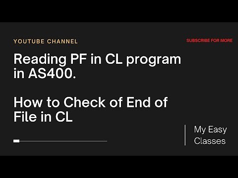 Reading PF in CL program in AS400 | How to Check of End of File in CL | My Easy Classes
