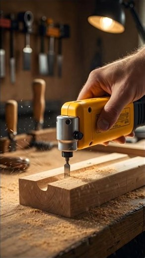 Mini Electric Chisel Tool in Action | Satisfying Wood Carving 🔥 #Shorts