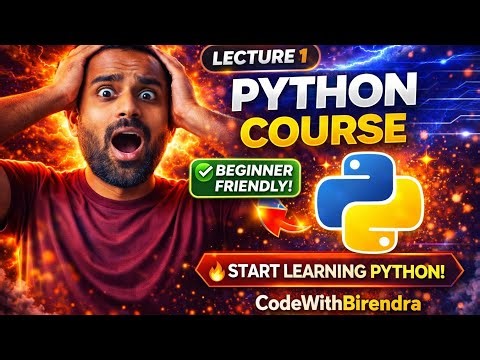 👉 Python Course Lecture 1 | First Program in Python 🔥 Beginner Friendly (Hindi)
