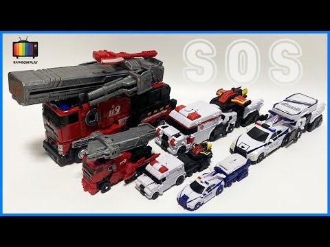 또봇 : 대도시의 영웅들 5단 변신 합체 DX vs MINI 또봇 SOS 닥, 쎈, 붐 트랜스포메이션 Tobot SOS Transformation Combination