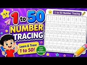 1 to 50 Number Tracing for Kids 🔢 | Learn & Write Numbers | Easy Learning