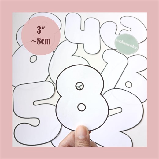 Puffy Bubble Numbers Template PDF 3" (8 Cm) Printable 0–9 Number Sewing Pattern for DIY Banners, Garland, Crafts, Nursery Decor - Etsy