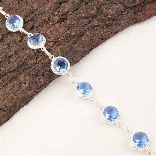 Tanzanite Handcrafted Bracelet 925 Sterling Silver December Birthstone Jewelry - Etsy