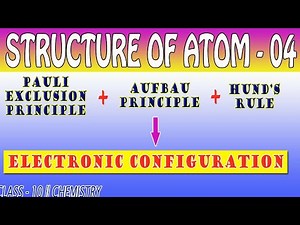 STRUCTURE OF ATOM 04/AUFBAU, PAULI EXCLUSION, HUND'S PRINCIPLES/ CLASS 10/ CHEMISTRY