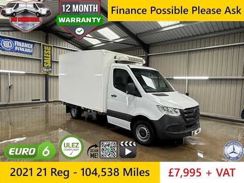 2021 21 Reg Mercedes Benz Sprinter Eu6 314 CDI MWB Fridge RWD 104K