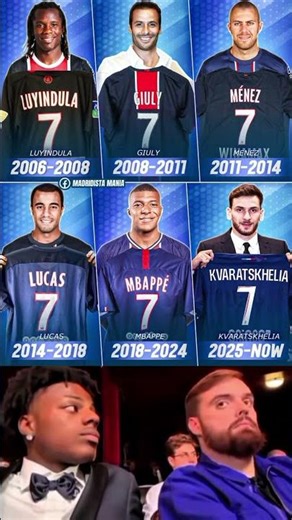 PSG Number 7 Shirt History (2006–2025)