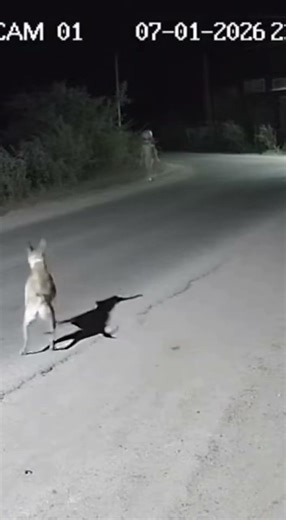 Dog vs. Alien? Why Did The Dog React Like That? Strange Sight In The Dark 😱#MysteriousCreature
