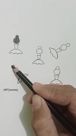 The ballerinas easy drawing 🩰 #drawingforbeginners #easydrawing | ART Journey