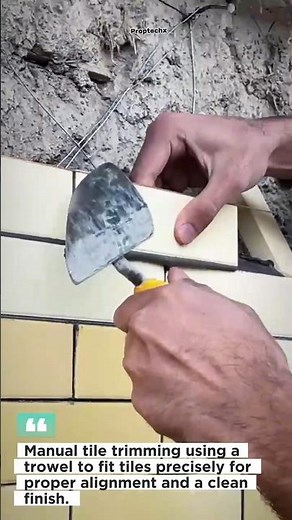 Smart Tile Cutting Trick for Perfect Fit 🔧 #tile #construction #diy