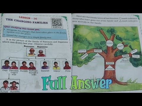 || 4th STD EVS|| lesson -16 The changing families|| full answer
