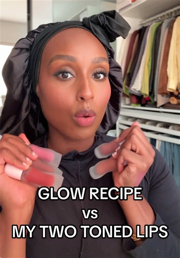 let’s try @Glow Recipe’s new PDRN lip blur balm on my two toned lips 🫦 #lipswatch #blackgirlmakeup #twotonedlips #lipblur #kbeauty