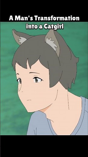 A Man's Transformation into a Catgirl (animation: ‪@jwhg‬) #animation #genderbender #catgirl