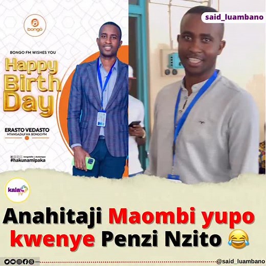 Mwanangu @erastovedastotz_ amezaliwa leo, basi Ofisini sina amani tangu ampate binti Mweupe 😁😁 #mzeewakupitanazoooteeee #nanikapostinini | Said Luambano