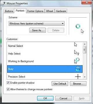 Windows 7 "busy" mouse cursor stutter