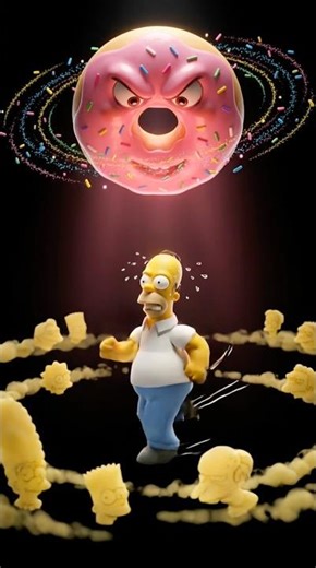 Homer vs Donut: "Just One" Spiral 🍩 #simpsons #badbunny #donut #comedy #viral