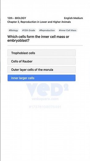12th Biology Reproduction Inner Cell Mass Explained
