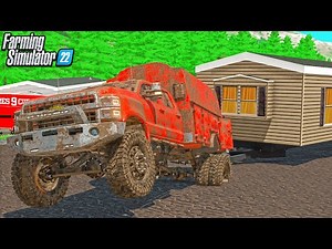 RIDING ON TWO WHEELS PULLING HOME STUCK IN MUD PIT! | CAN WE MAKE MILLIONS? FARMING SIMULATOR 22