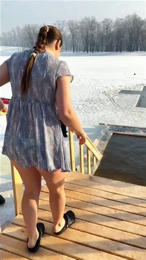 part402#Russian#Ice😱Baptism👙 Challenge🧊Epic Ice#Water🌊Dip in RussiaTheUltimate ColdPlunge Experience