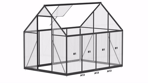GarveeLife 8'x10' Aluminum-Framed Polycarbonate Greenhouse, Heavy Duty Polycarbonate Greenhouse with Quick Setup Structure and Roof Vent, Large Enhanced Aluminum Green House Kit for Outdoors