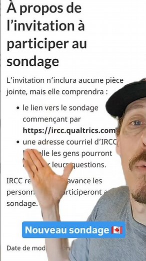 Nouveau sondage d'IRCC [immigrer au CANADA 🇨🇦] #sondage #ircc #canadaimmigration