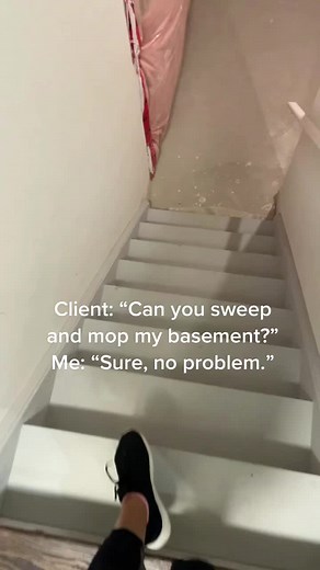 I might as well sweep and mop their driveway as well. 😂🤣😭 #cleaningtiktok #basement #alljokes #haha #mop #sweep #cleantok