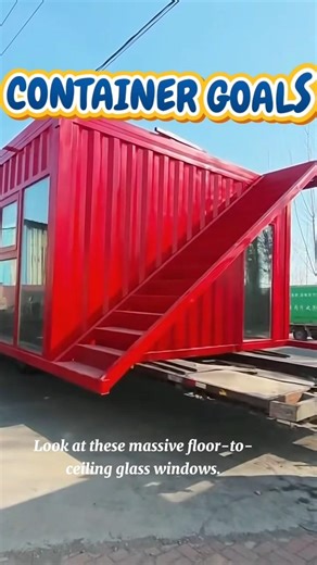 Modern Red Container House.... #tinyhouse #containerhome