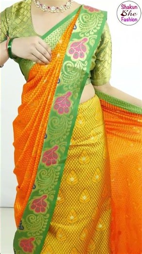 Amazing Simple Cotton Silk saree draping Tutorial for Beginners #saree #drape #beauty