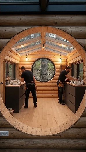 inside a Luxury Log Cabin Tiny Home 🌲 Cozy Forest Living Transformation #asmr #survival #foryou #ai