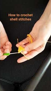 crocheting shell stitches through 2 threads #crochet #crocheting #knitting