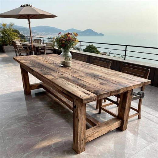 Rustic Wooden Table – Handmade Solid Walnut Dining Table – Wooden Farmhouse Table - Wooden Table – Handmade Rustic Live Edge Walnut Table - Etsy