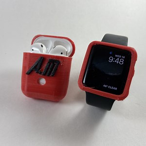3D Printable Custom Apple watch and Airpod case by Aaed Musa