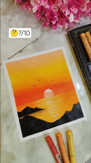 Easy Seascape Sunset 🌅 | Beautiful Oil Pastel Drawing ✨