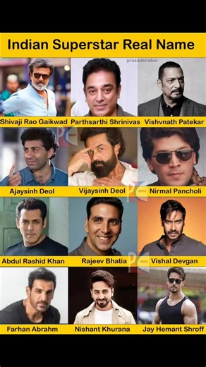 inchnews | Real Names of Indian Superstar Actors – Behind the Screen Names Many of India’s top actors are known by their iconic stage names, but... | Instagram