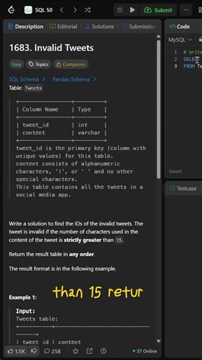 LeetCode DAY 9 Easy SQL Question Explained in 30 Seconds #datascience #coding #databaseconcepts