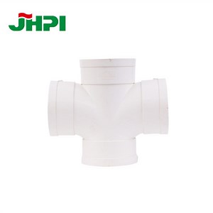 [Hot Item] OEM White 110*110 PVC/UPVC Flat Four-Way Pipe Cross Drainpipe Fittings