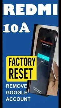 Redmi 10A Factory Reset Erase All Data #hardeset #redmi10Ahardreset
