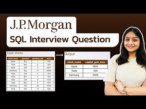 JP Morgan SQL Interview Question | Calculate capital gain/loss