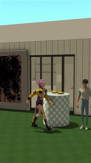 Rumi Zoe and Mira dance to get a banana, funny moments #kpopdemonhunters#funny #케데헌 #animation