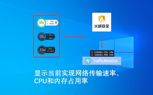 Traffic Monitor显示当前网速、CPU及内存利用率