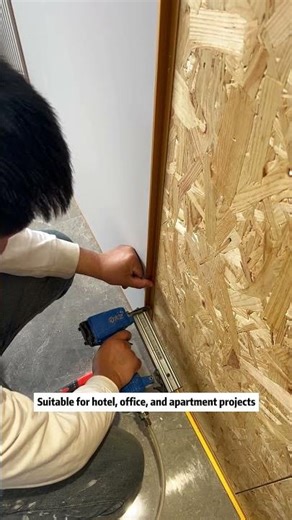 Bamboo charcoal wood veneer design and installation. Interior wall panel factory in China.