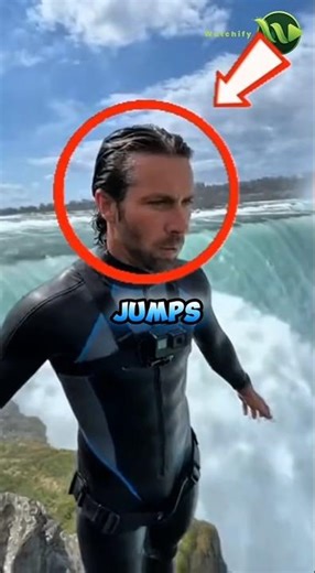 This Guy Jumps Into Niagara Falls 😱 #shorts #nature