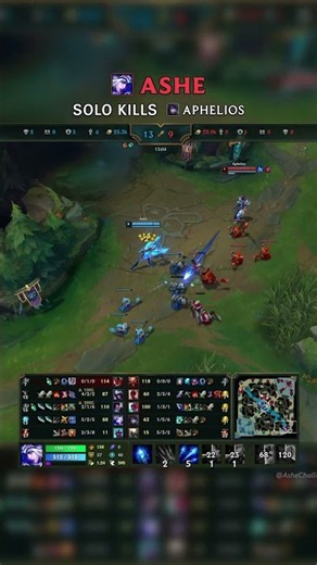 Ashe SOLO KILLS Aphelios | NA Master Patch 26.20 #shorts