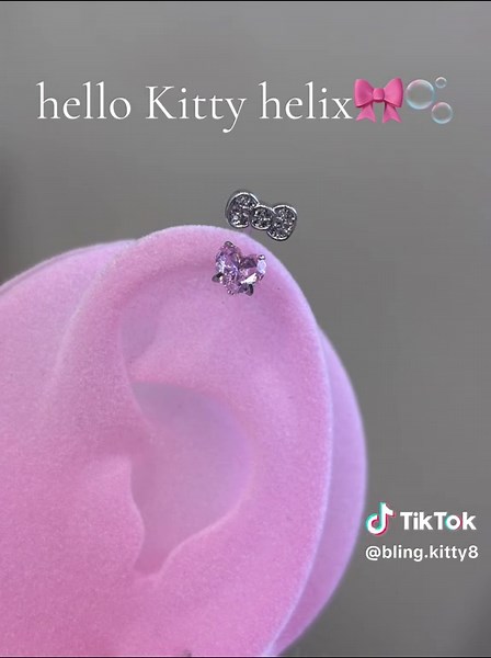 可爱的Hello Kitty耳朵螺旋穿孔饰品推荐