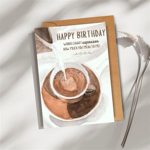 Coffee Birthday Card | Espresso Greeting Card | Coffee Lover Gift - Etsy