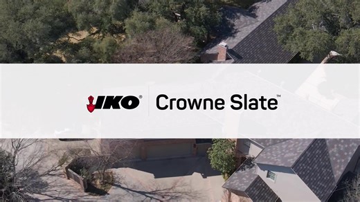 Inspired by the luxurious look of natural slate, IKO Crowne Slate Royal Granite #shingles give your home a castle-worthy look while delivering fortress-like protection against Mother Nature. 🏰 These performance designer shingles pair perfectly with stone, masonry, wood, brick, and siding. 🙌 Check out the full line-up of IKO Crown Slate Colors here: https://ow.ly/Q28n50X5iWY | IKO Roofing