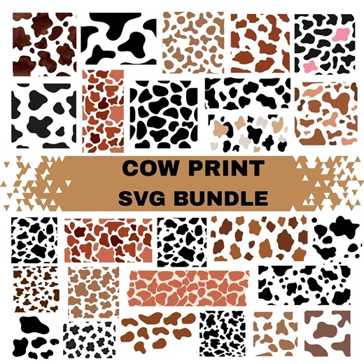 Cow Print SVG Bundle: Animal Pattern Clipart,digital Files(instant Download) - Etsy