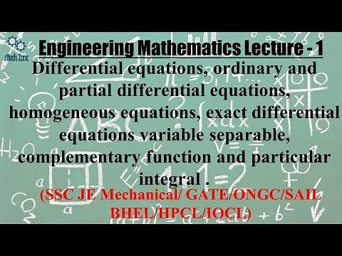 Engineering Mathematics Lecture 1: Differential Equations